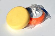 StarChem Polierschwamm Ø150 x 50 mm glatt hart / mittelhart Polierpad mit Stützteller 14mm Gewinde